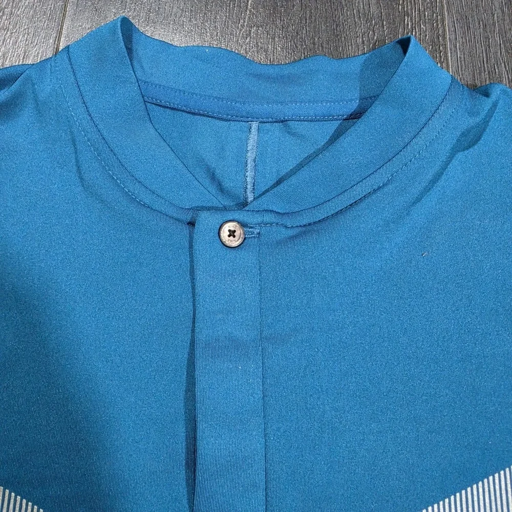 Nike‎ Dri-Fit Tiger Woods Blade Collar Polo Shirt Men M Blue Golf Reflective
